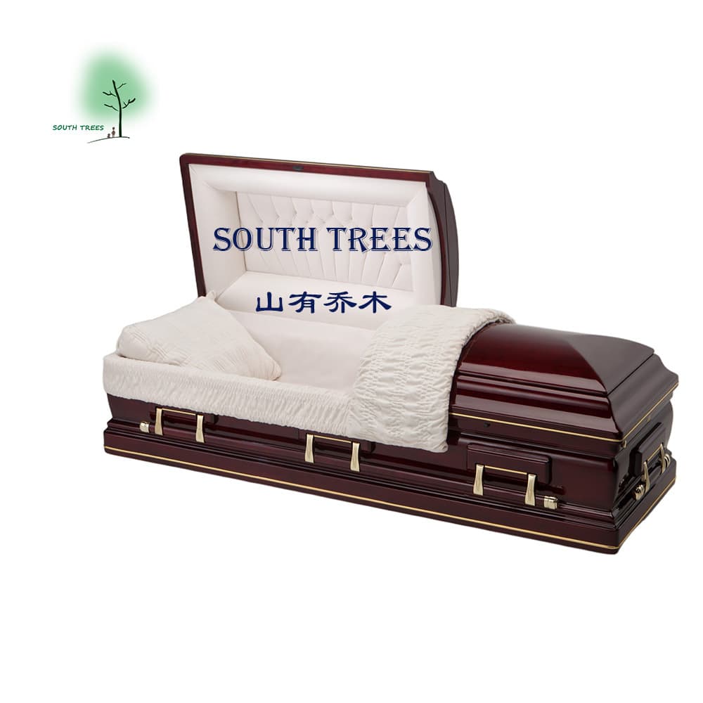 Manufacturer custom wholesale OEM high-end casket coffin burial caskets grave relocation urns cross-border export American-style coffin