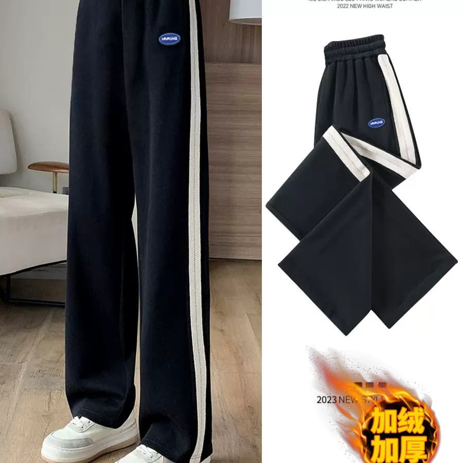 Girls' Wide-Leg Pants Spring/Autumn 2026 New Older Kids' Autumn Children's Pants Fleece-Lined Casual Straight-Leg Fall Clothing