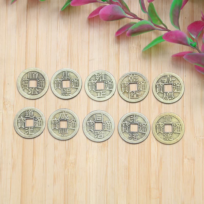Shunzhi Qianlong Tongbao Five Emperor Coins Copper Coins Antique Coins Doorstep Weight Ten Emperor Coins Copper Coins Three Emperor Coins Loose Coin Accessories