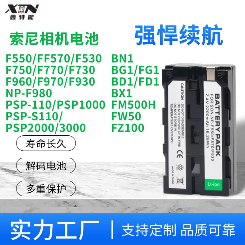 Compatible Sony Digital Camcorder NP-F550 F570 F750 F960 F970 PSP110 Battery