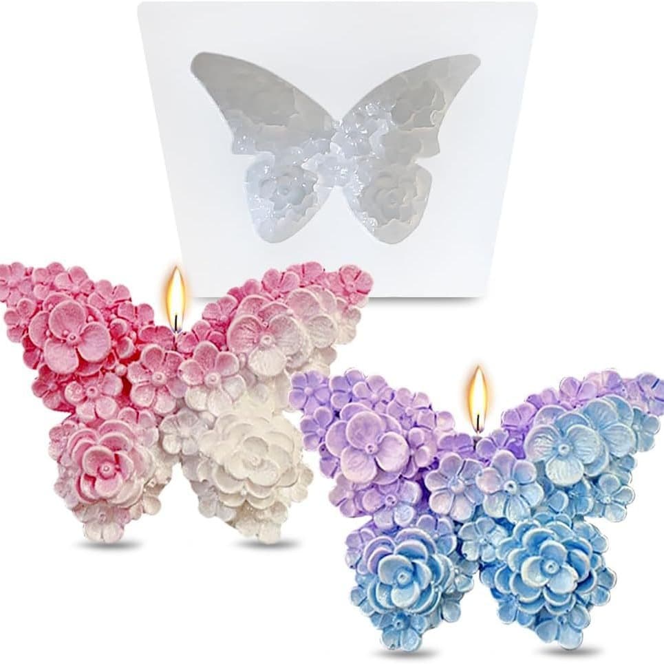 Flower Butterfly Aromatherapy Candle Silicone Mold DIY Butterfly Chocolate Flip Cake Decorative Baking Mold