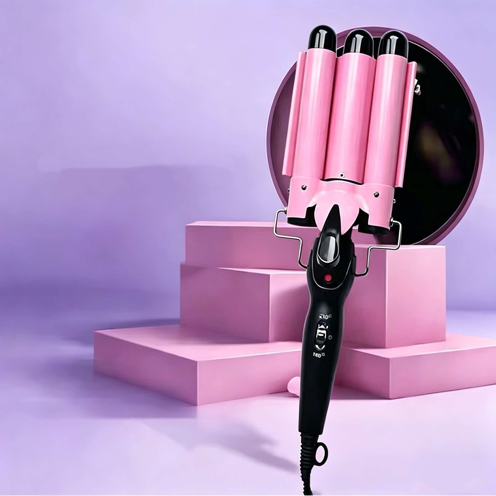Cross-border three-tube curling iron water corrugated egg roll large wave curling iron electric curling iron 22 hair iron European and American regulations
