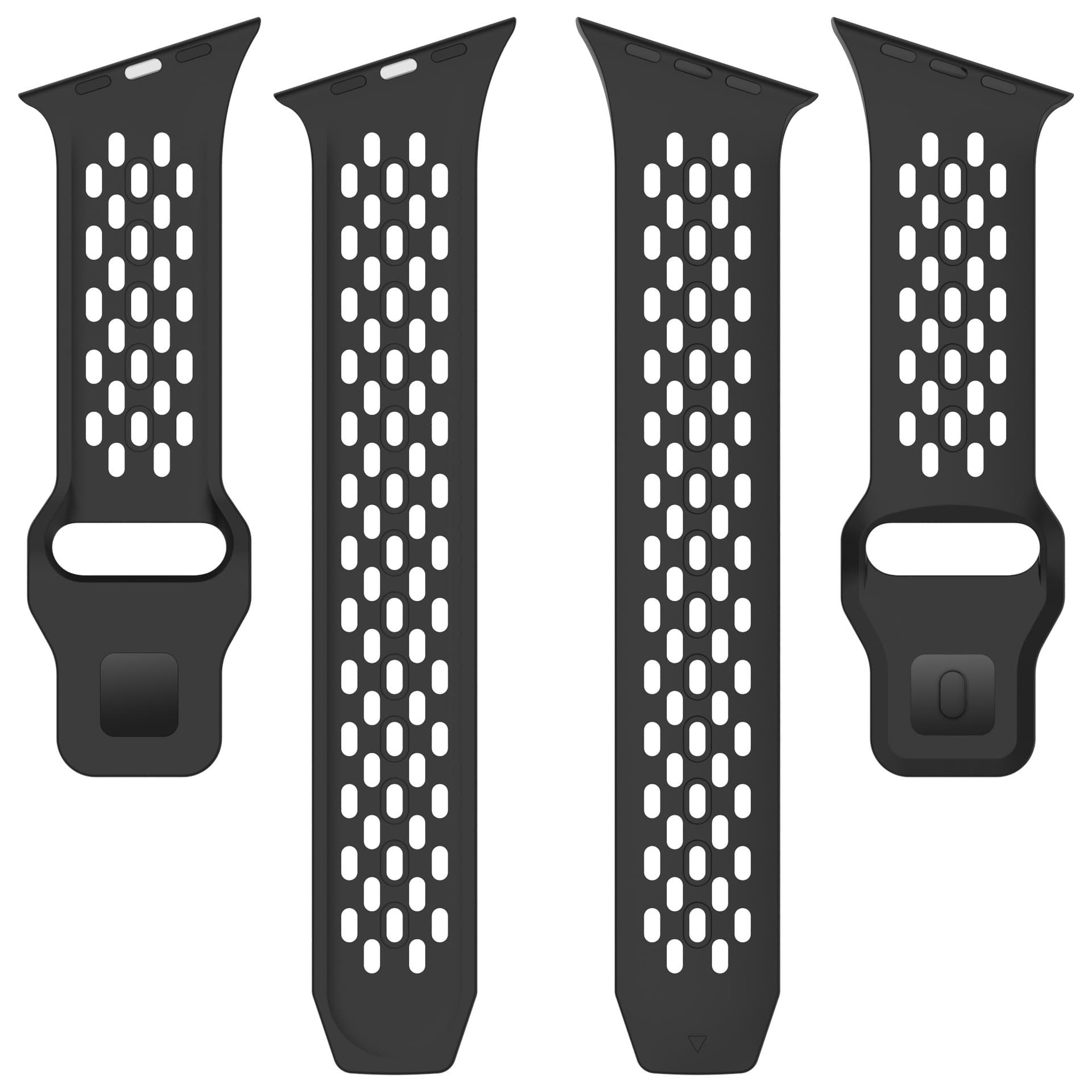 Suitable for iwatch11 breathable watch strap with tilted head and bevel cut mesh silicone apple watch strap universal ultra wholesale