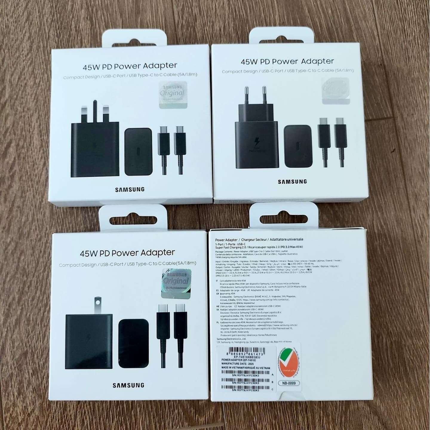 Cross-border Compatible Samsung 45W Charger Head NOTE20/S22 Phone Fast Charger US/EU PD Charger Set