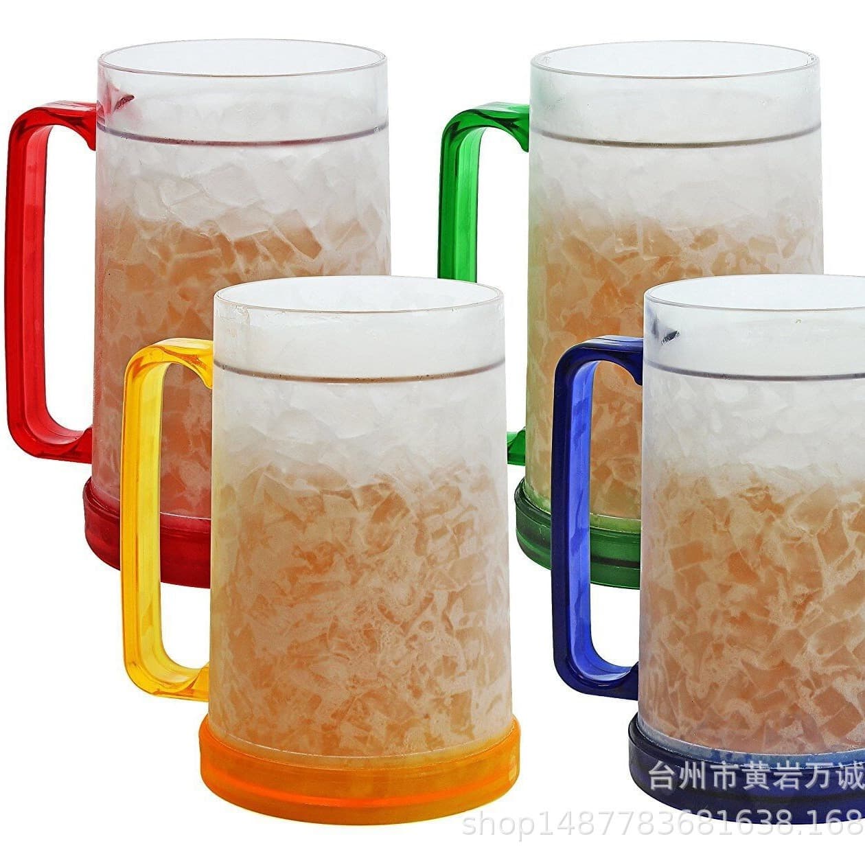 Factory direct cups, double-layer plastic gel ice cups, summer cold drink cups