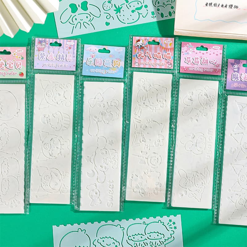 Magic Drawing Ruler Series Cute Oil Pastel Painting Template Cartoon Hand-copy Newspaper Painting Hollow Template Mold