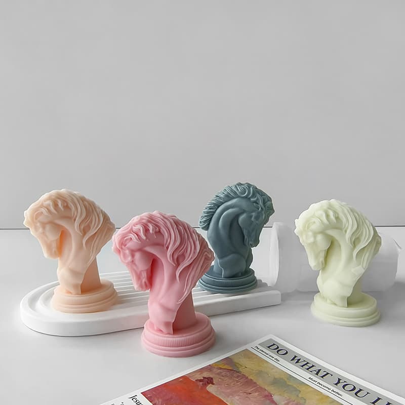 Jiahuimei Horse Head Scented Candle Silicone Mold DIY Animal Steed Plaster Decoration Ornament
