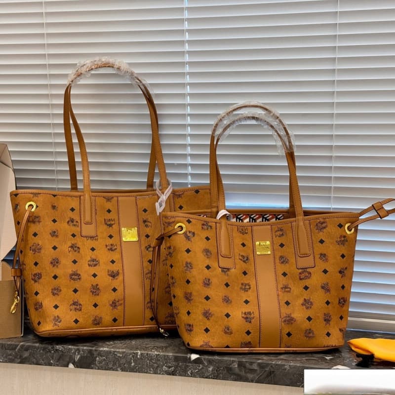 Genuine Leather Tote Bag for Women, High Quality MC Mother-Child Tote, LV-style New Large Capacity Shopping Bag Handbag