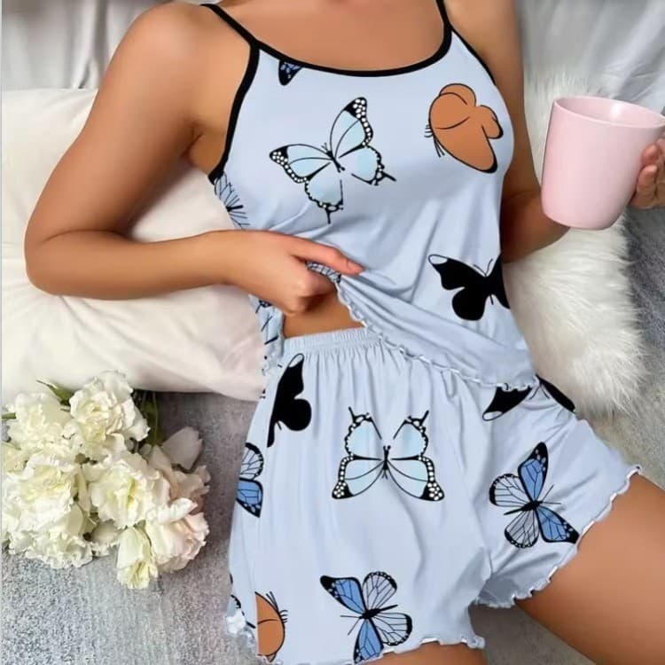 New Fashion Sexy Casual Comfortable Homewear Camisole Set for Women, Hot Selling on AliExpress Amazon Europe America