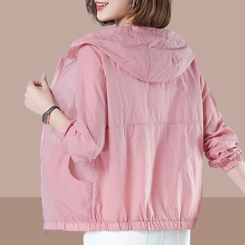 New plus-size women's summer jacket/sun protection clothing, outdoor sun protection garment, breathable, lightweight, stylish and versatile.