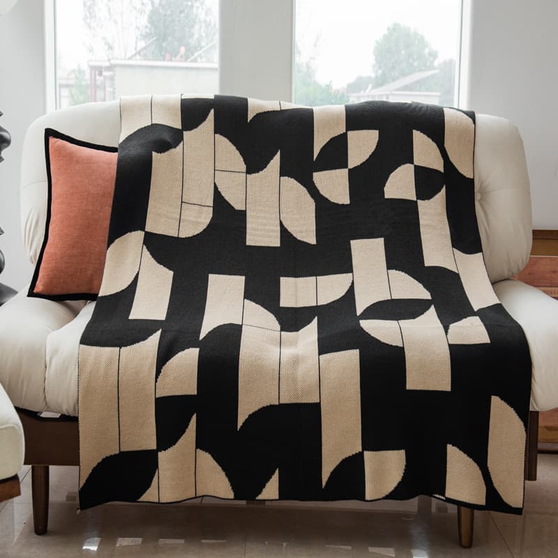 A41 Half Moon Knitted Blanket Light Luxury Style Leisure Throw Airline First Class Multi-purpose Cover Sofa Nap Blanket
