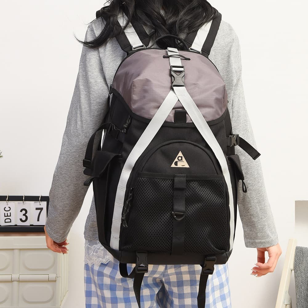 Large-capacity hiking backpack women's new versatile student computer school bag men's short-distance outdoor leisure backpack