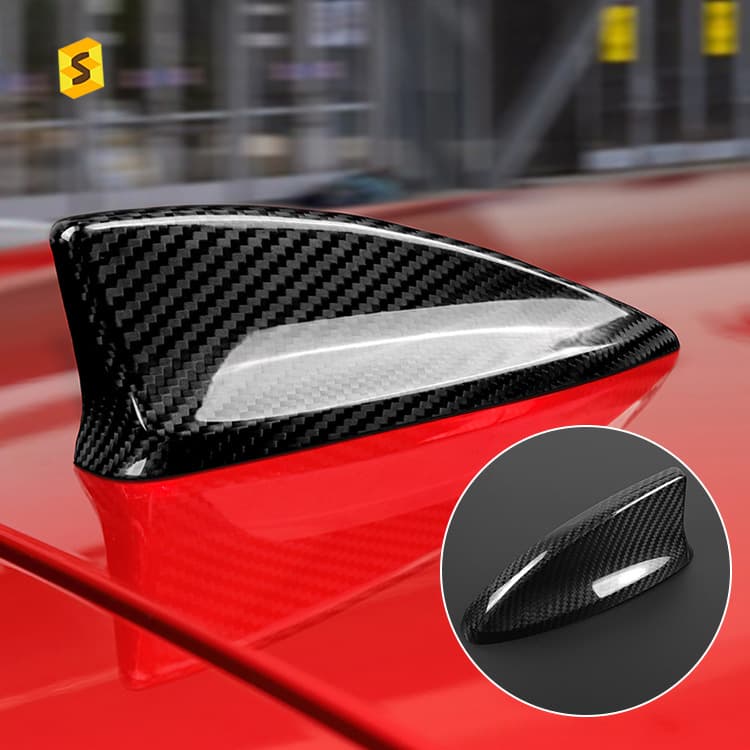 Cross-border Compatible with Honda Civic Real Carbon Fiber Antenna Shark Fin Dry Carbon Exterior Modification Decorative Cover Overlay
