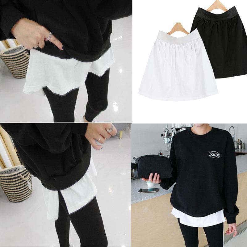 Base layer slip skirt, versatile to pair with hoodies and white-edge T-shirts for layered looks, mini short skirt, half skirt, ins style