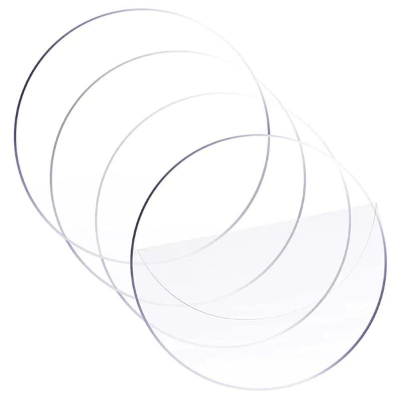 Acrylic Round Disc for Painting, Transparent Round Piece, Extra Large Circular Base, 20-25-30mm Diameter, 2mm Thickness, Bulk