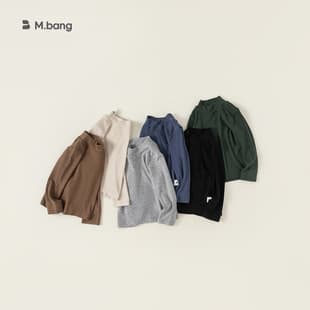 Youbao Children's Base Layer T-Shirt Spring/Autumn Half Turtleneck Baby Top, Multi-Color Pullover Long Sleeve T-Shirt Inner Wear