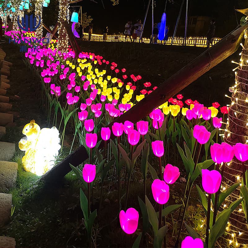 led tulip ground lamp outdoor waterproof tulip lantern park square lighting project decorative lawn lamp