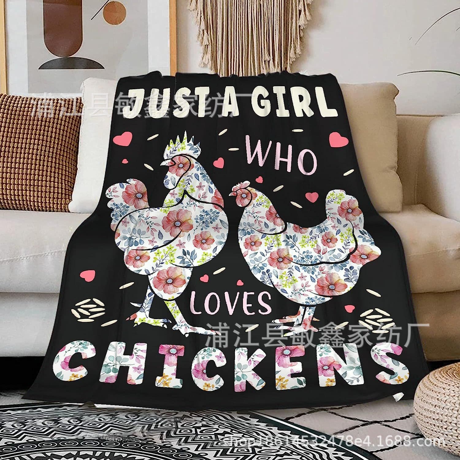 Chicken Blanket Fun Chicken Gift for Women Cute Chicken Print Blanket Chicken Coop Chicken Lover Gift