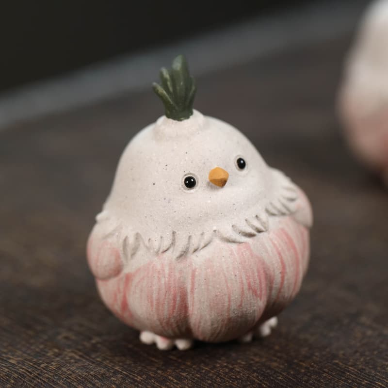 Yixing Purple Sand Teapet Garlic Bird Ornament Premium Handmade Sculpture Garlic Head Little Bird Chicken Tea Set Tea Ceremony Accessory Raisable