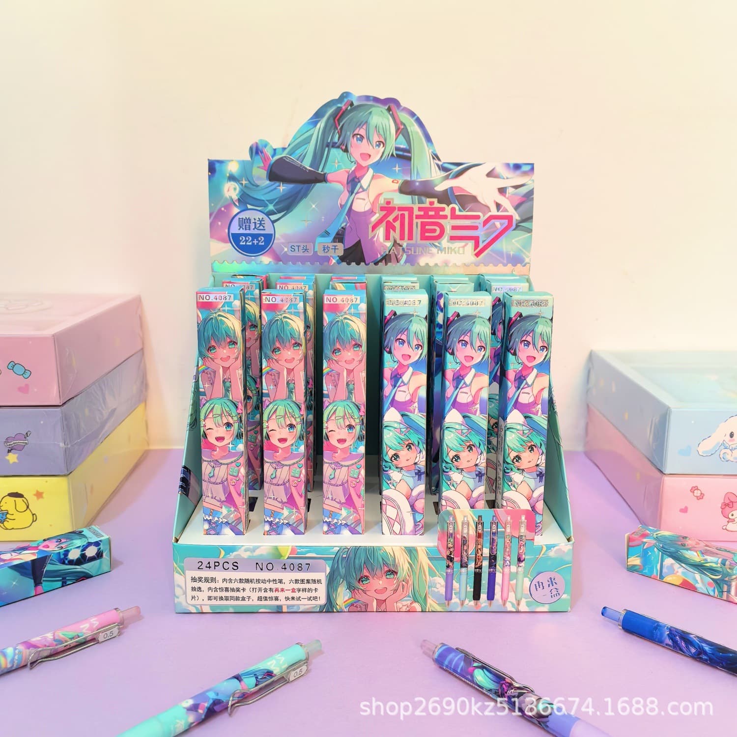 Cartoon Girl Heart Hatsune Miku Blind Box Gel Pen Student Press Black Water Brush Inscription Comfortable Writing Pen