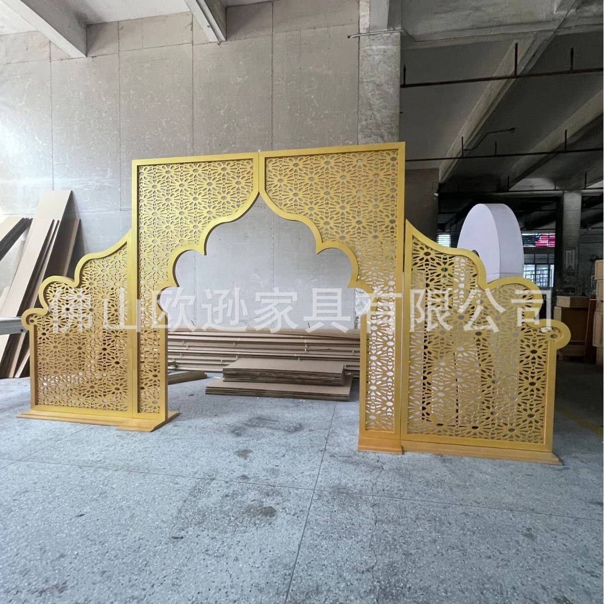 Wedding Golden Arches PVC Background Hotel Banquet Party Decoration