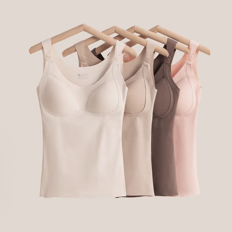Autumn and winter warm nursing camisole, convenient top-opening maternity vest, elastic, braless nursing bra.