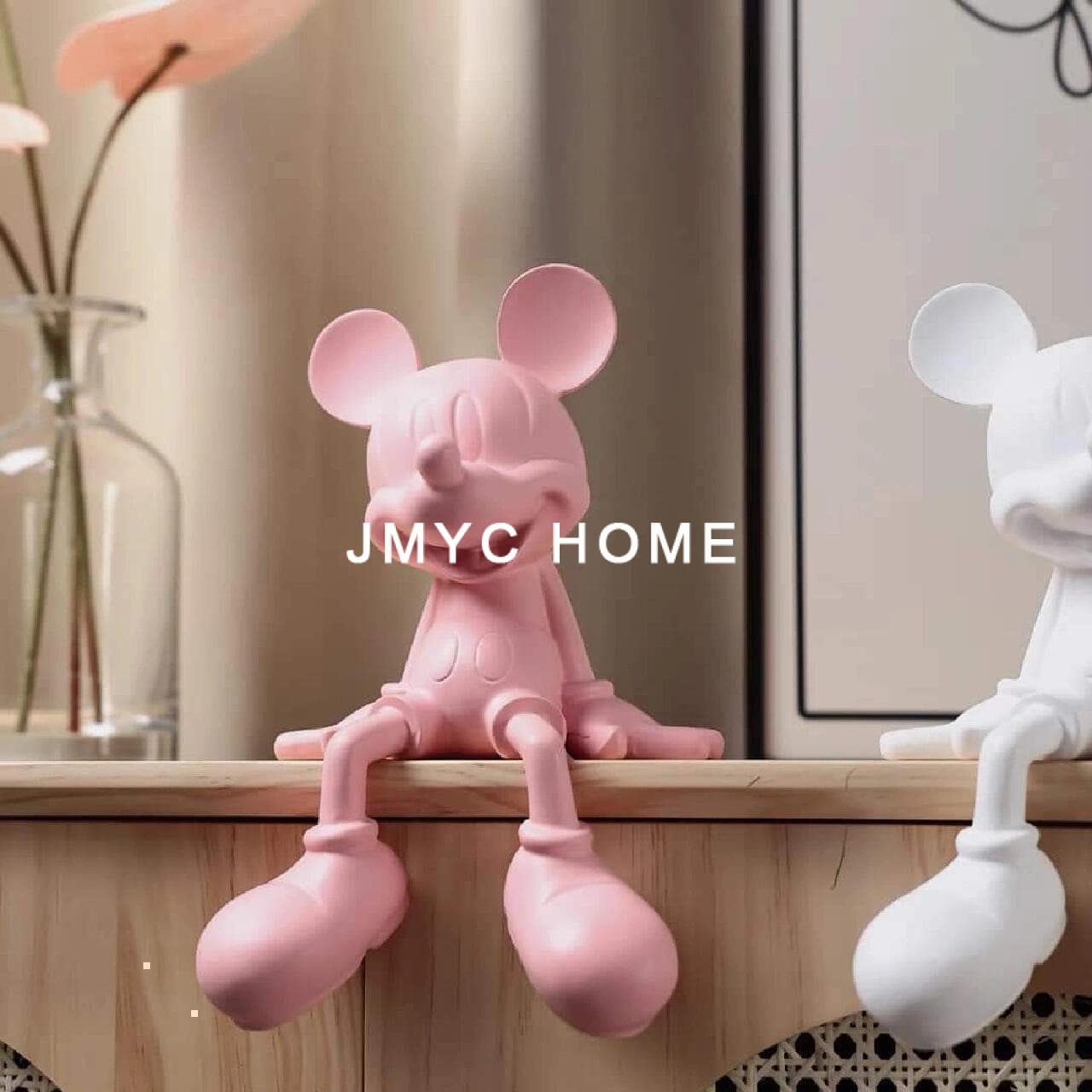 Cute simple sitting posture cartoon Mickey resin ornaments home living room TV cabinet children's room soft decorations furnishings