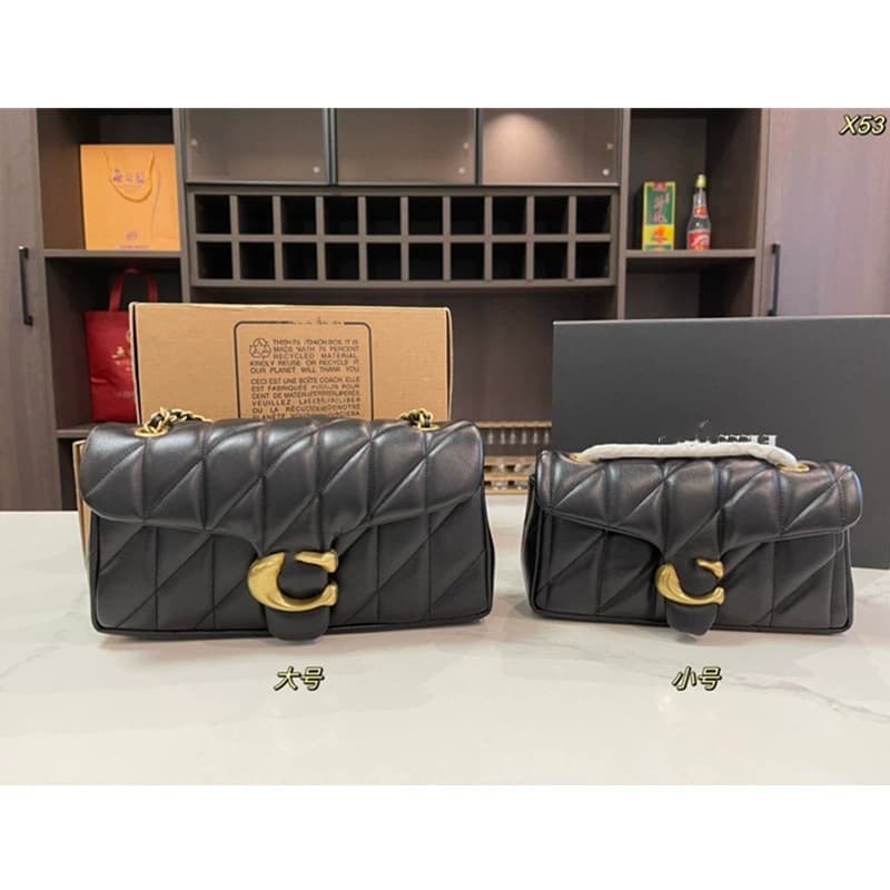 Kou C Family LV Genuine Leather Women's Tote Bag High Quality Diamond Quilted Chain Bag Tabby 26 Wine God Bag Crossbody Underarm
