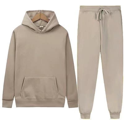 2023 Men's Hooded Sweatshirt Sports Two-Piece Set Spring Autumn Solid Color Casual Suit