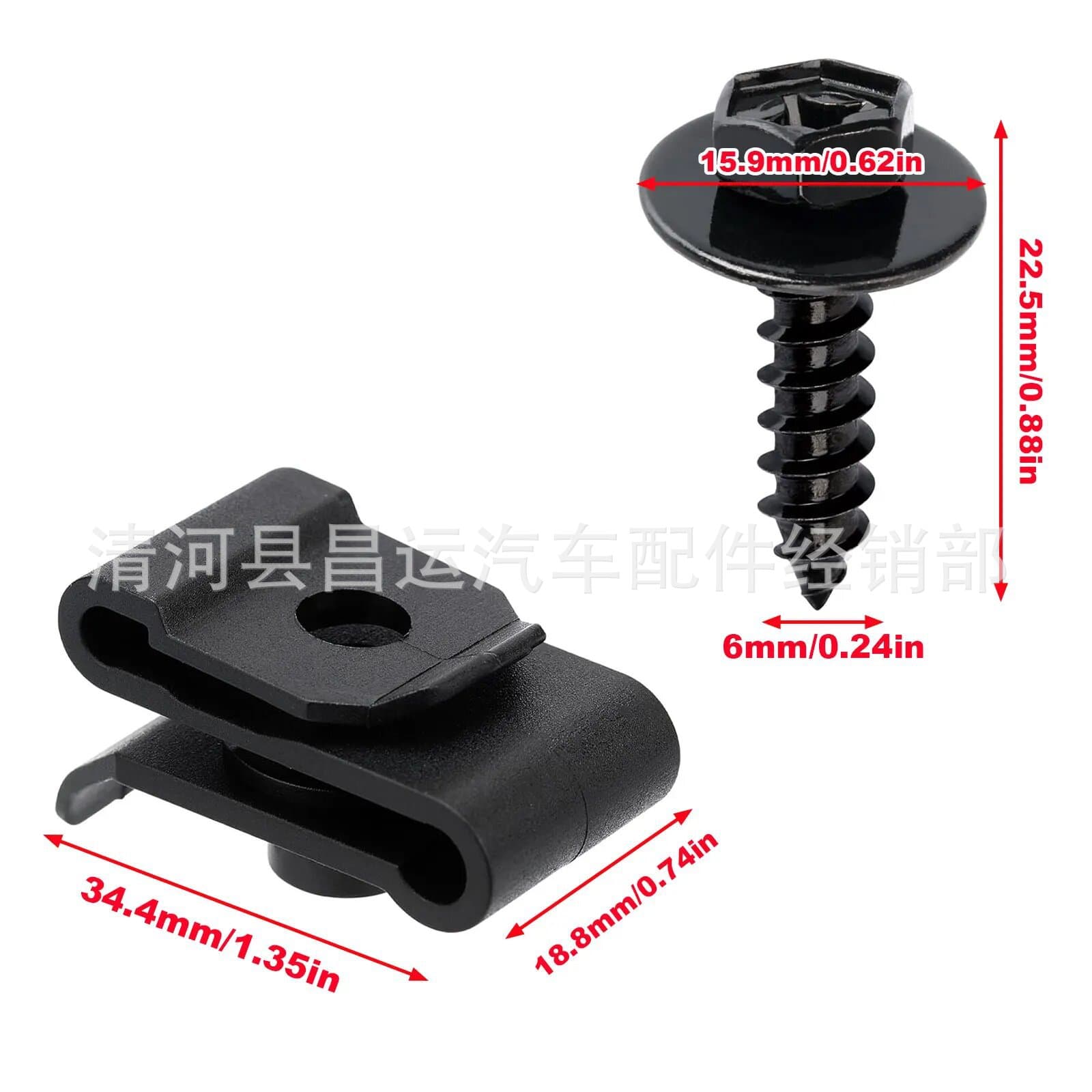 Bumper Cover Fender Liner Screw Kit with U-Nuts for Toyota Highlander Yaris RV4