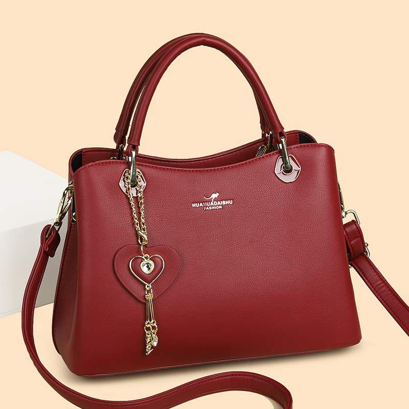 Mother's Bag for Wedding, Middle-aged Lady's Handbag, Elegant Red Gift for Bride's Mother, Red Handbag for Wedding
