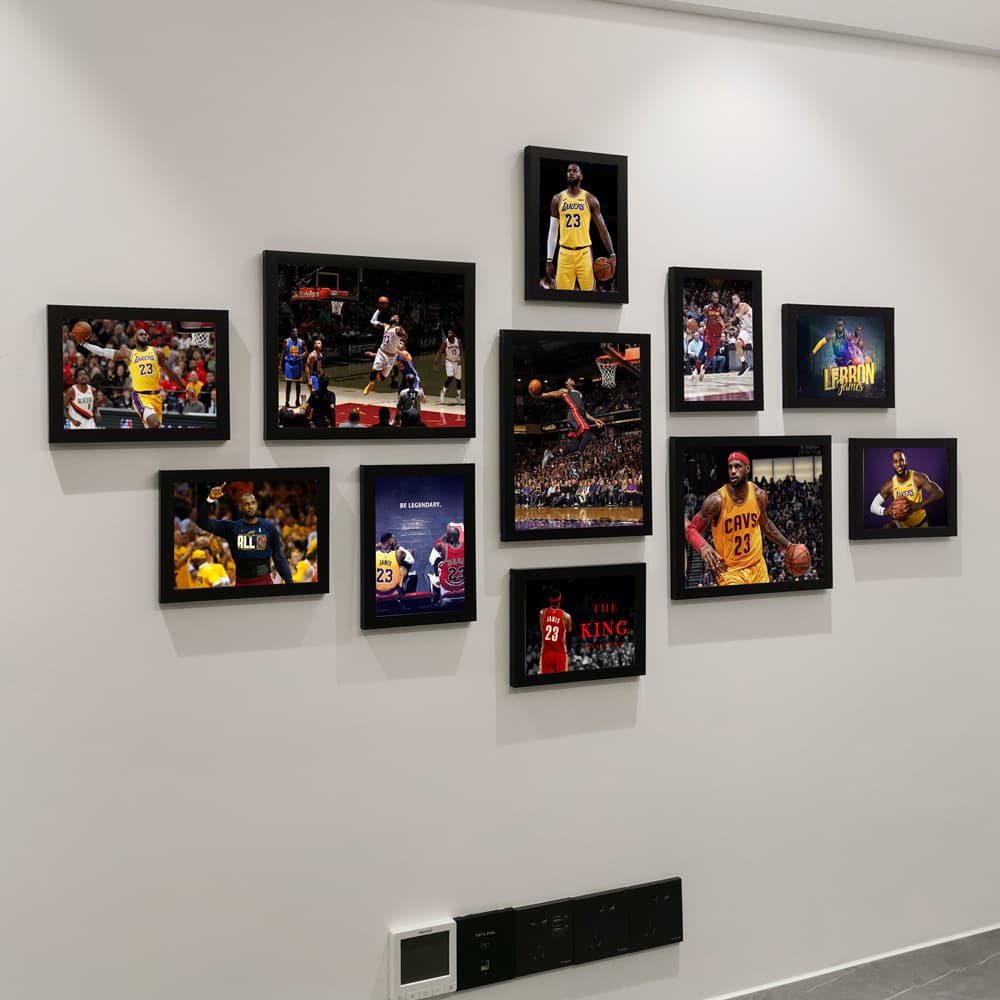 New NBA poster James basketball star poster dormitory decoration painting simple living room photo wall hanging photo frame