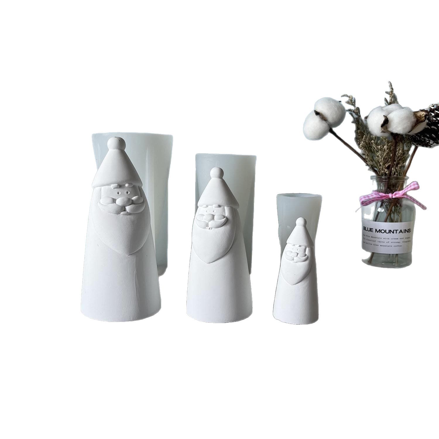 Large Medium Small Christmas Tree Santa Silicone Mold Creative Santa Claus Ornament Plaster Decoration Mold