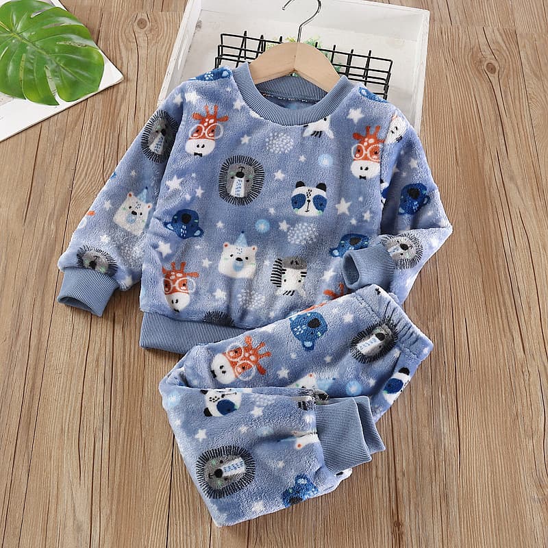 Baby winter flannel one-piece nightgown new style newborn male and female baby thickened soft windproof close-fitting home