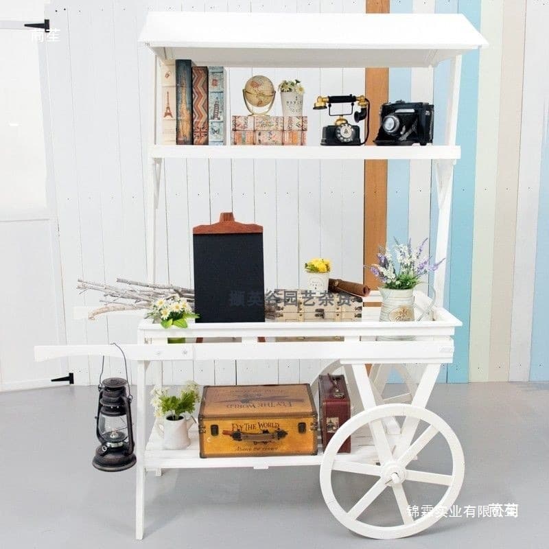 Flower cart, flower shop, supermarket solid wood large flower stand, flower cart, grocery shelf, street stall display, advertising sign, guesthouse