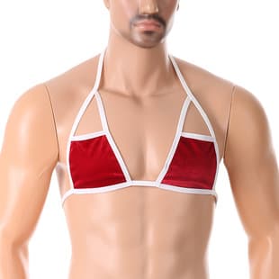 Men's Christmas Lingerie Sexy Adjustable Strap Bra