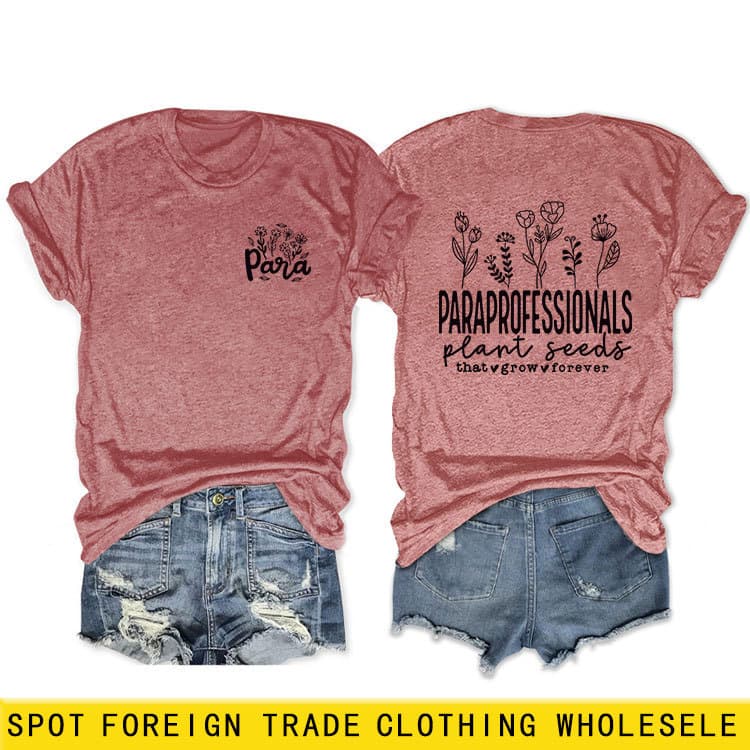 eBay Round Neck Short Sleeve Paraprofessionals Plant Seeds Double-Sided Printed Casual T-Shirt