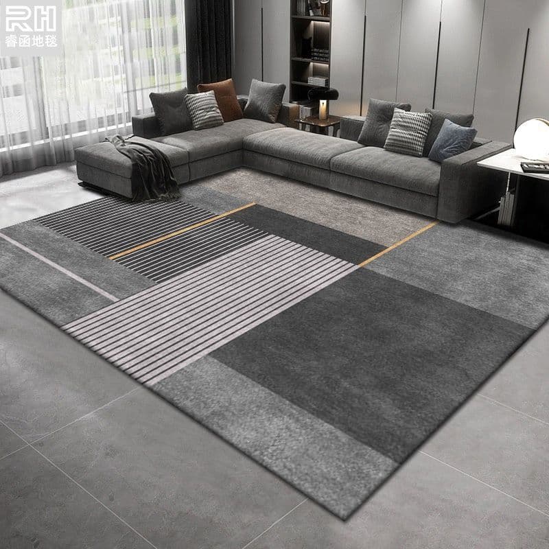 Nordic style living room sofa coffee table cushion full-coverage crystal velvet rug, simple home room bedroom bedside cooling mat
