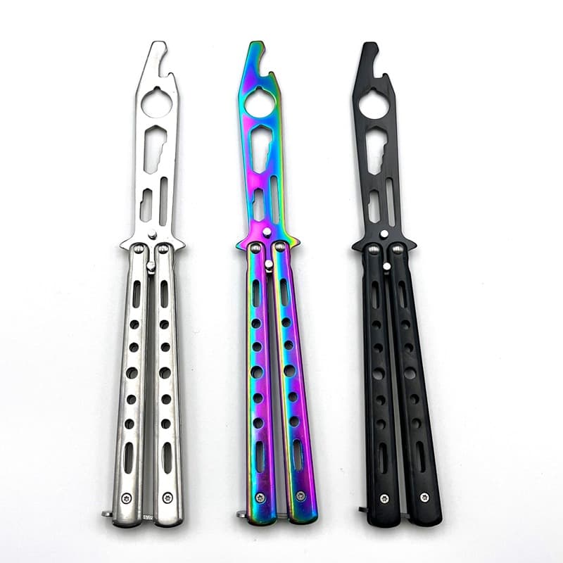 Multifunctional Butterfly Trainer Knife Unsharpened Portable Folding Trick Practice Knife Bottle Opener Wrench Screwdriver In Stock
