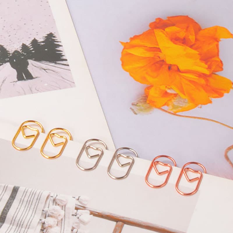 Mini heart paper clips metal heart-shaped bookmarks scrapbooking decoration cross-border gifts paper clips 9*20