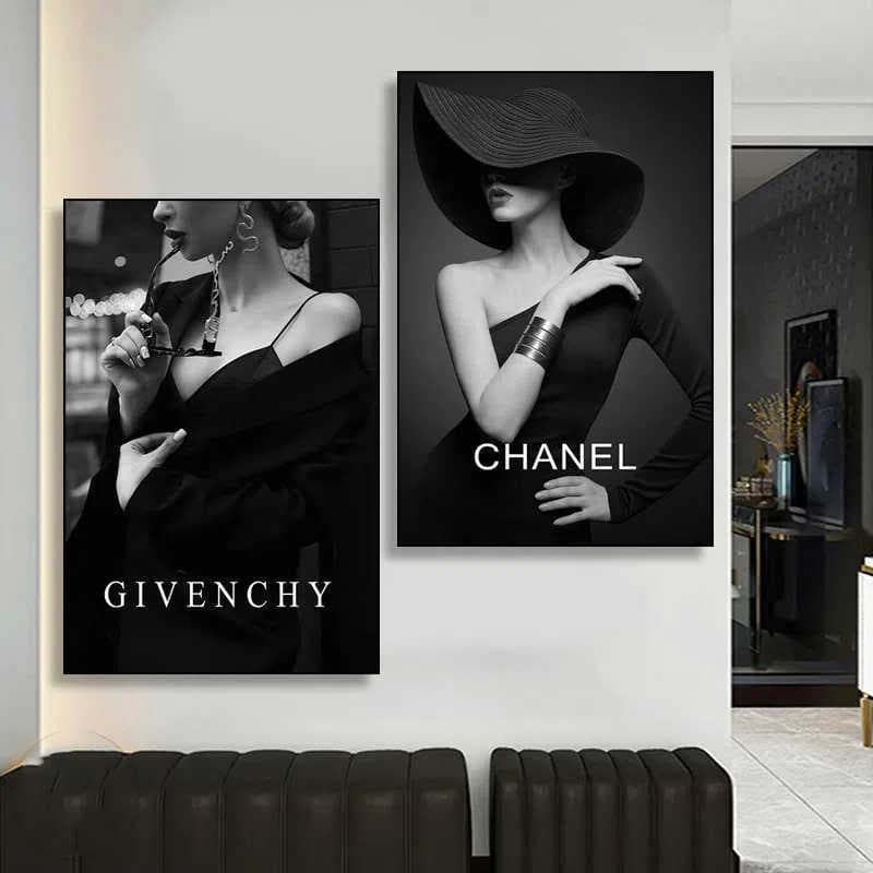Modern Minimalist Living Room Wall Art in Black and Gray Style, Suitable for Beauty Salons and Clothing Stores, with a Light Luxury and High-End Feel