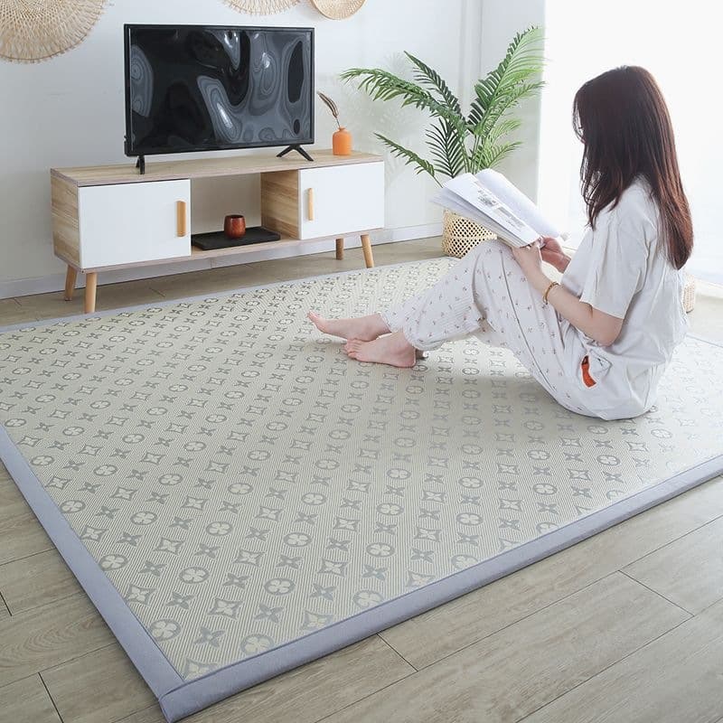 Summer Japanese-Style Straw Mat for Bay Windows, Balconies, Tatami, Tea Tables, Bedside Rugs, Modern Minimalist Children's Play Mat