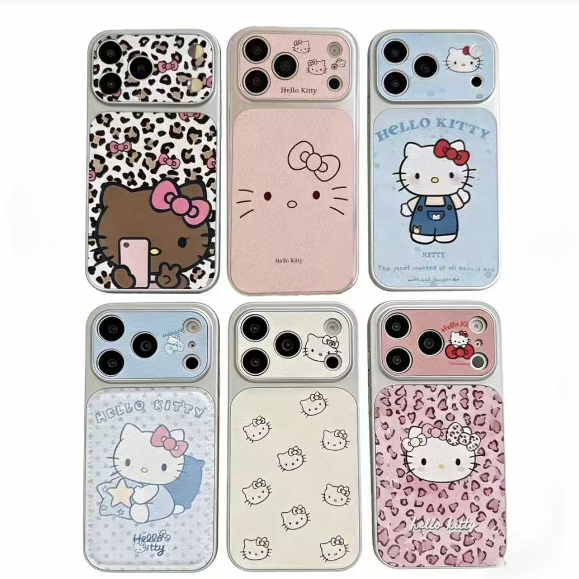 KT Cat Series Apple 17 Pro Max Phone Case, iPhone 16 Lambskin 15/14 Large Window 13/12/11