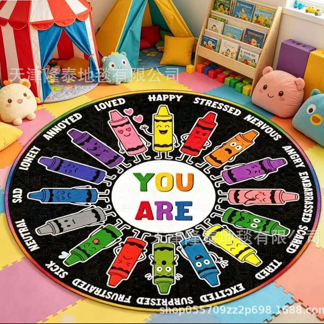 New Creative Round Floor Mat for Home Coffee Table Decoration Wear-Resistant Easy to Clean Bedroom Bedside Mat Stock