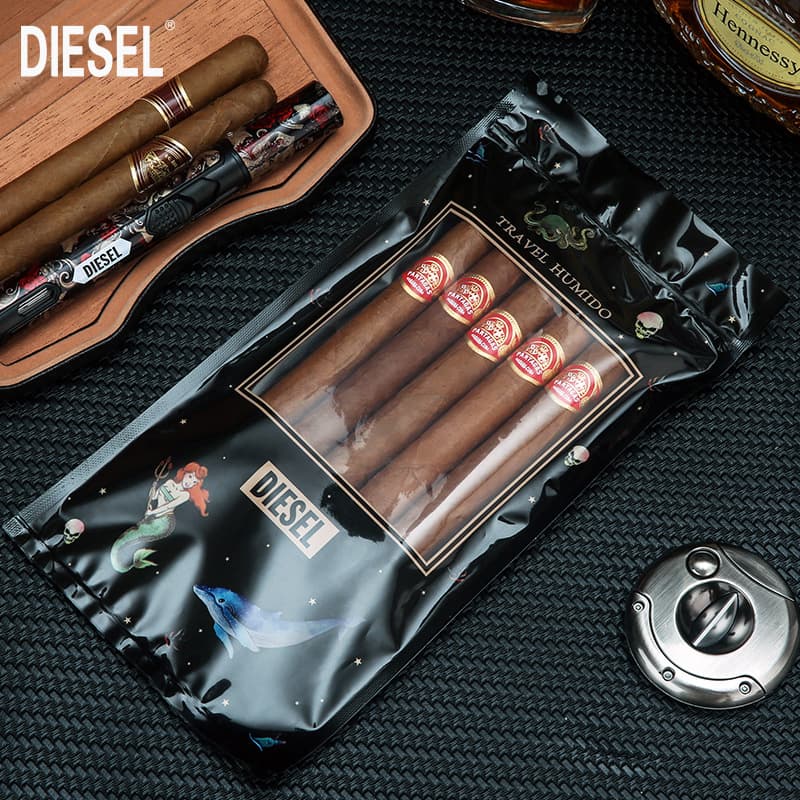 Cigar Humidification Bags Portable Travel Cigar Humidor Pack 5-Pack Sealed Cigar Bags Smoking Accessories Gift Wholesale