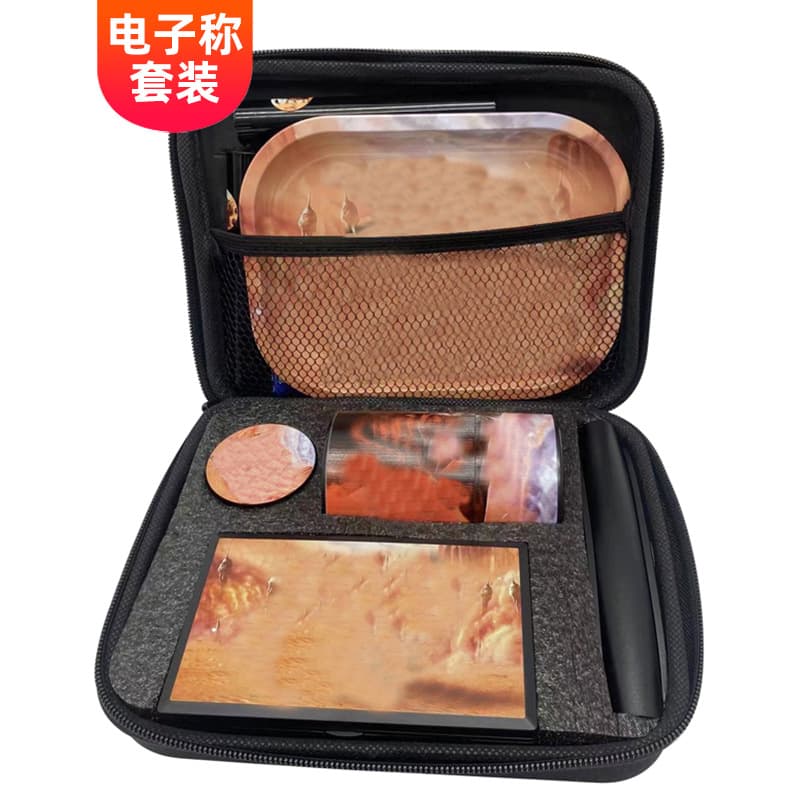 Electronic Scale Eight-Piece Grinder EVA Cloth Bag Smoking Set Grinder Tool Kit Smoking Set