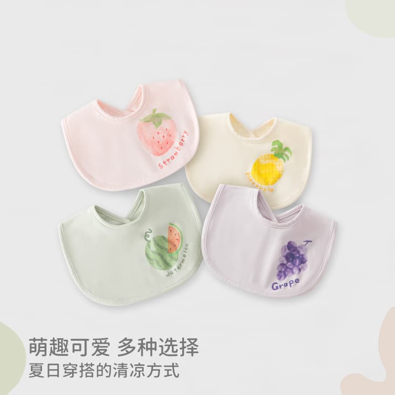 Spring and summer infant bibs double-layer cotton Mo saliva towel baby spit milk absorbent pad towel infant fruit bib