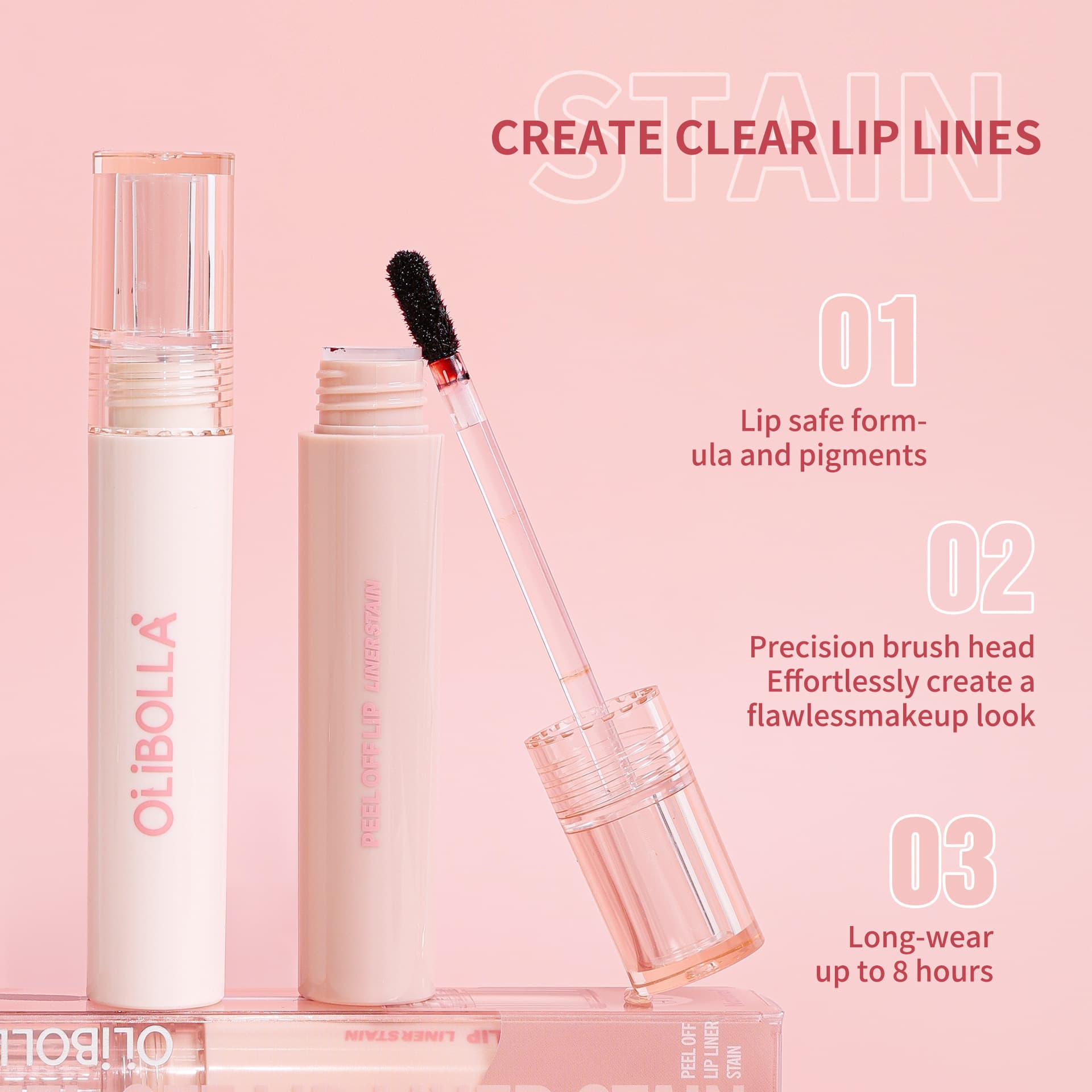 OLIBOLLA Peel-off Lip Liner Peelable Lip Gloss Matte Long-lasting Waterproof Lipstick Cross-border Bestseller