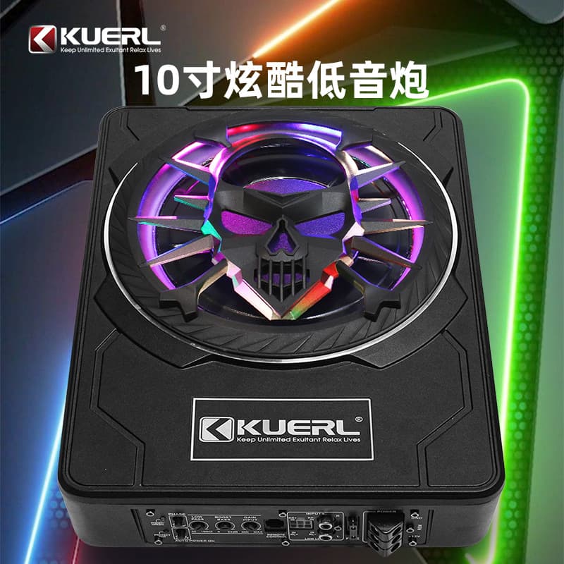 Factory Wholesale Car Audio Modification Skull with Light 10-inch Heavy Duty 12V Active Car Ultra-Thin Subwoofer