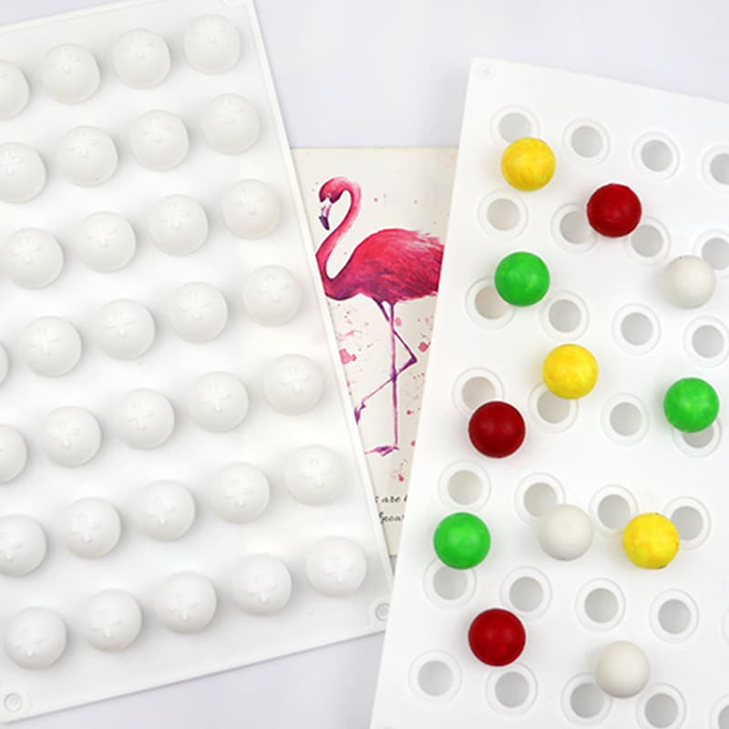 Judian 35 small round balls, mousse chocolate mold, silicone cake decoration mold, DIY handmade cookie mold